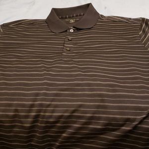 Black striped mens golf polo